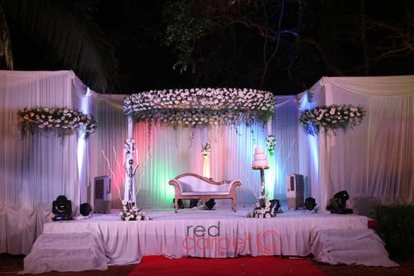 out door lawn stage decor | Wedding Reception by Red Carpet Events -   Kozhikode Kerala